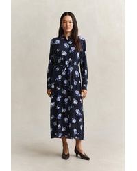 GANT - Floral Print Shirt Dress Evening - Lyst