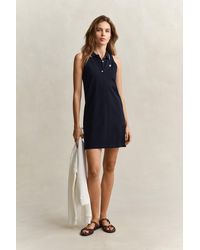 GANT - Sleeveless Piqué Polo Dress Evening - Lyst