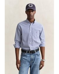 GANT - Classic Regular Striped Poplin Shirt College - Lyst