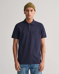 GANT - Regular Fit Tonal Shield Logo Short Sleeve Rugger - Lyst