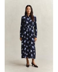 GANT - Floral Print Shirt Dress Evening - Lyst
