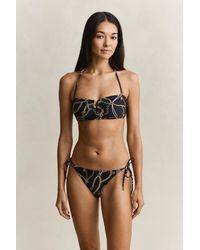 GANT - Chain Print Bikini Bandeau Evening - Lyst