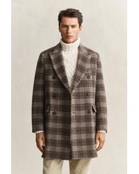 GANT - Double Breasted Wool Coat - Lyst