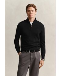 GANT - Merino Wool Half-Zip Sweater - Lyst