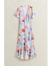 GANT - Floral Frilly Wrap Dress - Lyst