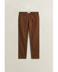 GANT - Slim Fit Smart Chinos Mahogany - Lyst