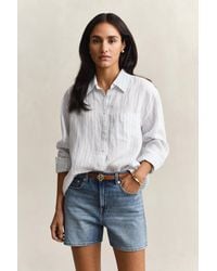 GANT - Relaxed Fit Striped Linen Shirt - Lyst