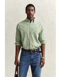 GANT - Linen Blend Shirt - Lyst
