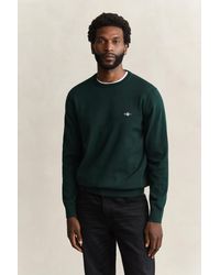 GANT - Cotton Crew Neck Sweater Tartan - Lyst