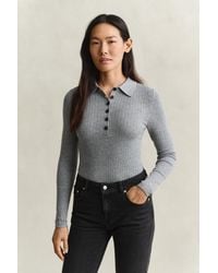 GANT - Cable Knit Top Melange - Lyst