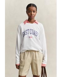 GANT - Graphic Print Crew Neck Sweatshirt - Lyst