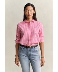 GANT - Classic Regular Striped Poplin Shirt - Lyst