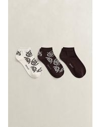 GANT - 3-Pack Monogram Ankle Socks Deep - Lyst