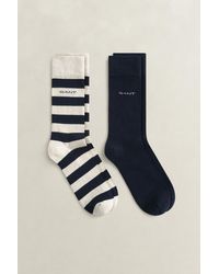 GANT - 2-Pack Barstripe & Solid Socks Melange - Lyst