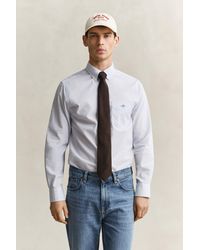 GANT - Classic Regular Striped Poplin Shirt - Lyst