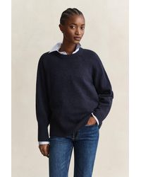 GANT - Wool Cashmere Crew Neck Sweater Evening - Lyst