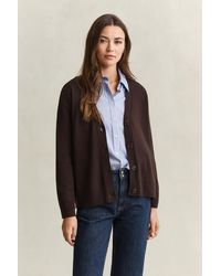 GANT - Superfine Lambswool Cardigan Deep - Lyst