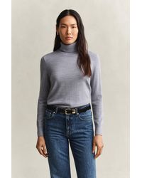 GANT - Extra Fine Merino Wool Turtleneck Sweater Melange - Lyst