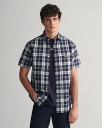 GANT - Regular Fit Poplin Check Short Sleeve Shirt Colour: 409 Classic - Lyst