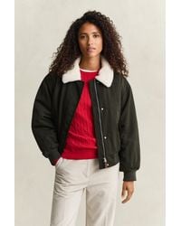 GANT - Padded Bomber Jacket Dark Moss - Lyst