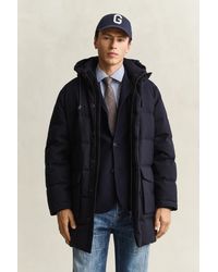 GANT - Flannel Down Mid Jacket Evening - Lyst