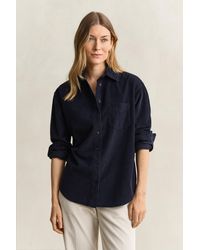 GANT - Relaxed Corduroy Shirt Evening - Lyst