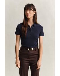 GANT - Slim Fit Polo Shirt Evening - Lyst