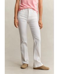 GANT - Monogram Flared Jeans Eggshell - Lyst