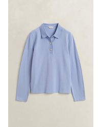GANT - Piqué Polo Long Sleeve Top - Lyst