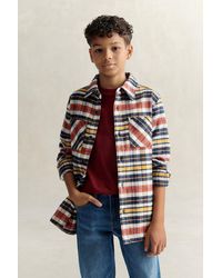 GANT - Teens Teen Boys Checked Overshirt Evening - Lyst