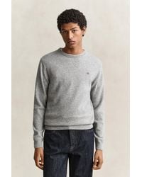 GANT - Lambswool Crew Neck Sweater Melange - Lyst