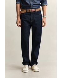 GANT - Straight Fit Jeans Dark - Lyst