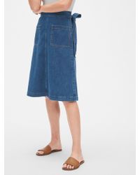 denim midi skirt gap