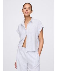 Gap - Camicia a righe bianche e azzurre in lino e viscosa - Lyst