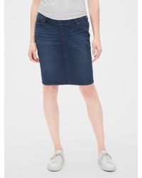 mid length denim skirts gap