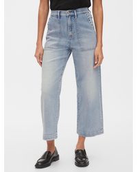 gap high rise wide leg crop jeans