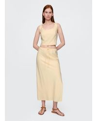 Gap - Gonna lunga beige in lino e viscosa - Lyst