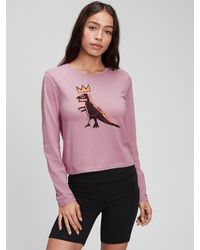 Gap X Jean-michel Basquiat Graphic Long Sleeve T-shirt - Pink
