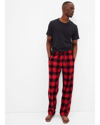 Gap - Pantalone pigiama lungo in flanella check - Lyst