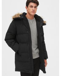 gap heavyweight down hooded puffer jacket