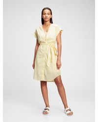 gap pleated oxford shirtdress