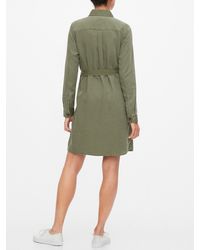 gap pleated oxford shirtdress