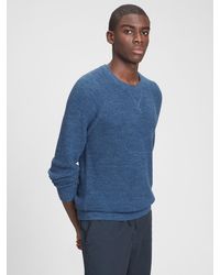 Textured Raglan Crewneck Sweater 