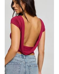 Garage - Cowl Back Short Sleeve Top - Lyst