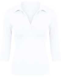 Garage - Sleek 3/4 Sleeve Polo Top - Lyst