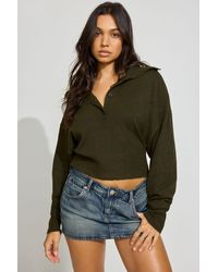 Garage - Long Sleeve Spongy Henley Sweater - Lyst