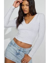 Garage - Clean V-Neck Long Sleeve Top - Lyst