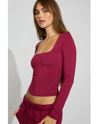 Garage - Smooth Open Neck Long Sleeve Tee - Lyst