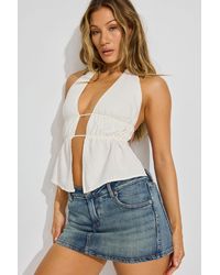 Garage - Linen Flyaway Halter Top - Lyst