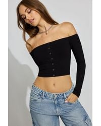 Garage - Off Shoulder Snap Front Top - Lyst